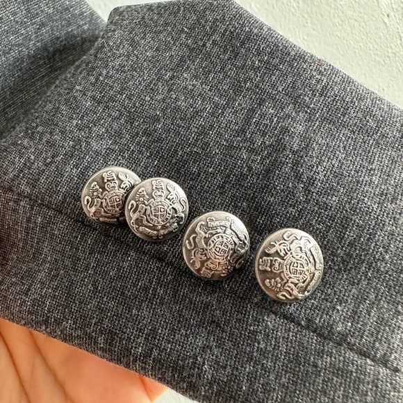 Dynamite blazer dark grey with leather neckline size Small - Picture 6 of 11